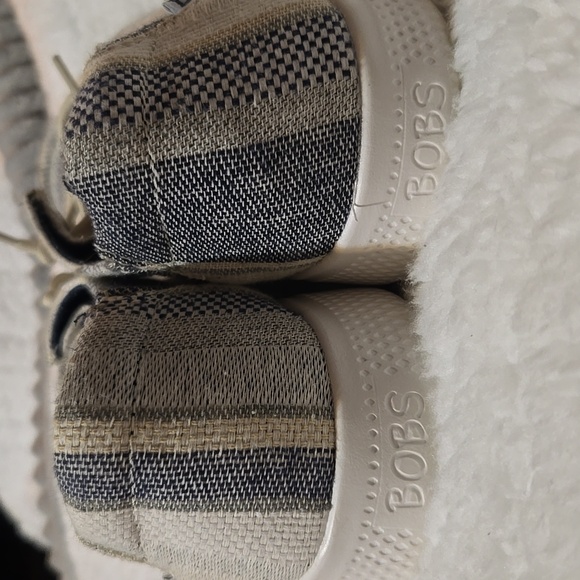 BOBS from Skechers Striped Flats - Cream and Black - Picture 8 of 8